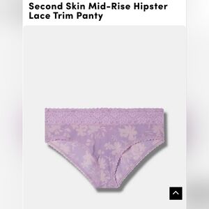 NWT Torrid 1X second skin mid-rise hipster lace trim panty